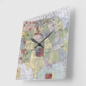 HORLOGE CARRÉE CARTE : RÉSERVATIONS, 1892 (Angle)