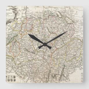 Horloge Carrée Carte vintage de la Suisse (1771)