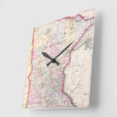 Horloge Carrée Carte vintage du Minnesota (1864) (Angle)