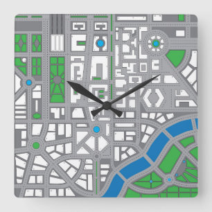 Horloge Carrée Cartes de dessin