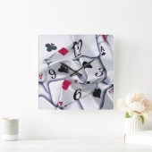 Horloge Carrée Cartes de jeu (Maison)