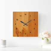 Horloge Carrée Cartes en bois chaudes (Maison)