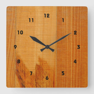 Horloge Carrée Cartes en bois chaudes