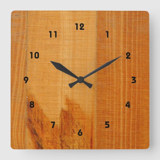 Horloge Carrée Cartes en bois chaudes (Recto)