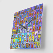 Horloge Carrée Cartes Tarot (Angle)
