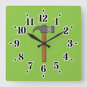 Horloge Carrée Carton en marteau