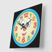 Horloge Carrée Cartoon coloré mignon Visage bébé (Angle)
