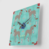 Horloge Carrée Cartoon Weimaraner (Angle)