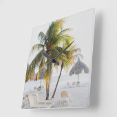 Horloge Carrée Cas Abao - Escapade de plage tropicale #4 #océan # (Angle)