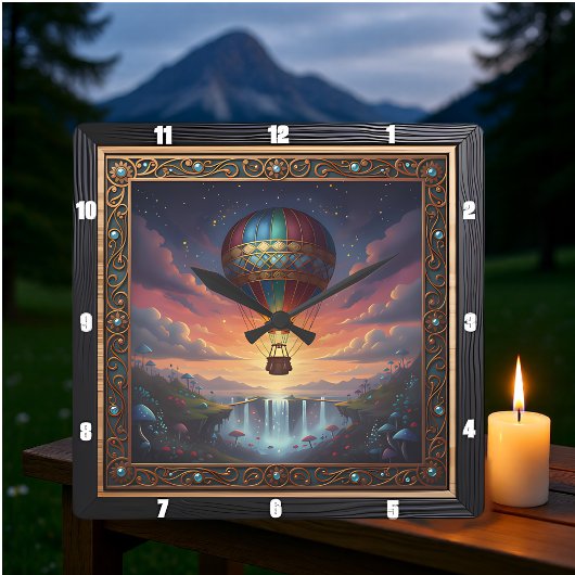 Horloge Carrée Cascade de ballon Steampunk