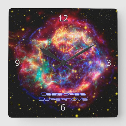 Horloge Carrée Cassiopée, Voies Lactées La Plus Jeune Supernova (Recto)