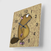 Horloge Carrée Castor dans le profil (Angle)