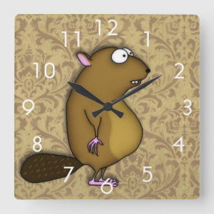 Horloge Carrée Castor dans le profil