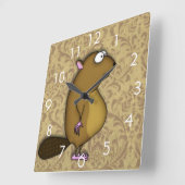 Horloge Carrée Castor dans le profil (Angle)