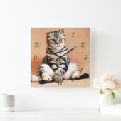 Horloge Carrée Cat (Maison)