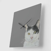 Horloge Carrée Cat Clock (Angle)