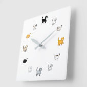 Horloge Carrée Cat Clock (Angle)