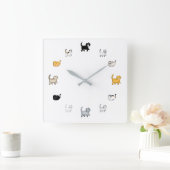 Horloge Carrée Cat Clock (Maison)