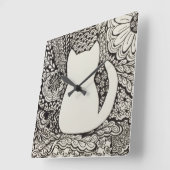 Horloge Carrée Cat Doodle Wall Clock (Angle)