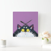 Horloge Carrée Cat eyes looking large clock (Maison)