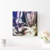 HORLOGE CARRÉE CAT MUSICAL WITH OWL VIOLIN ET HARP (Maison)