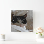 Horloge Carrée Cat Wall Clock (Maison)
