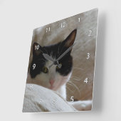 Horloge Carrée Cat Wall Clock (Angle)