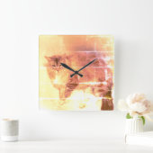 Horloge Carrée Cat Wall Clock (Maison)