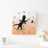 Horloge Carrée Cat With Butterfly (Maison)