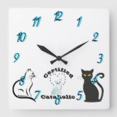 Horloge Carrée Cataholic certifié (Recto)