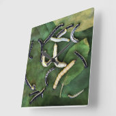 Horloge Carrée Catalpa Worms (Angle)