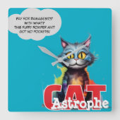 Horloge Carrée CatAstrophe | No Pockets Chaos Posse (Recto)