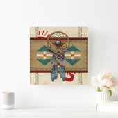 Horloge Carrée Catching Spirit Native American (Maison)