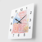 Horloge Carrée Cathédrale Saint-Basile en tempête de neige (Angle)