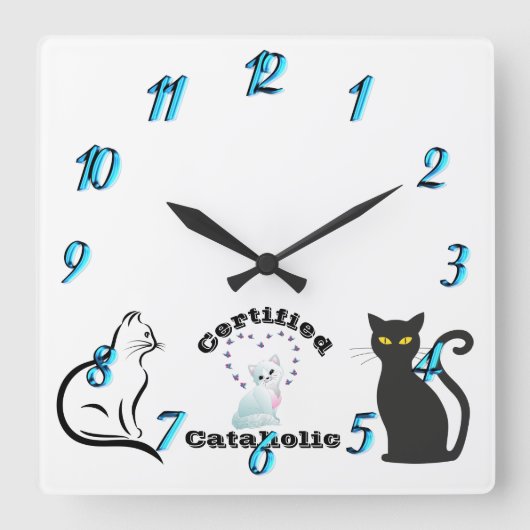 Horloge Carrée Catholique certifié (Recto)