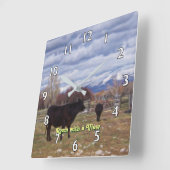 Horloge Carrée Cattle (Angle)