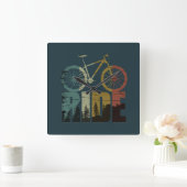 Horloge Carrée Cavalier de VTT Descente de Vélo de Montagne (Maison)