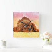 Horloge Carrée Cavalier King Charles Spaniel (Maison)