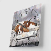 Horloge Carrée Cavalier King Charles Spaniel - Remington (Angle)