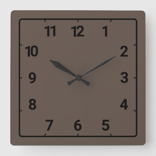 Horloge Carrée Cedar brown (Recto)