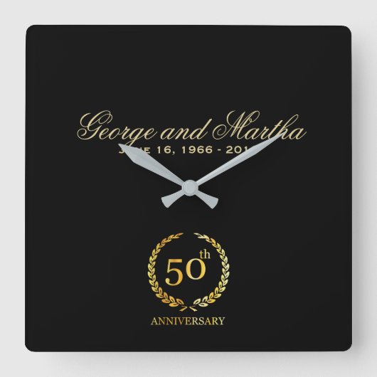 Horloge Carrée Celebrating 50th Anniversary. Customizable. (Recto)