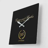 Horloge Carrée Celebrating 50th Anniversary. Customizable. (Angle)