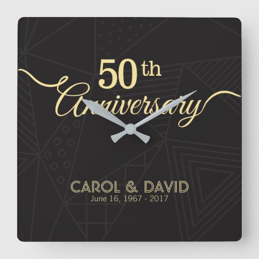 Horloge Carrée Celebrating 50th Anniversary. Customizable. (Recto)