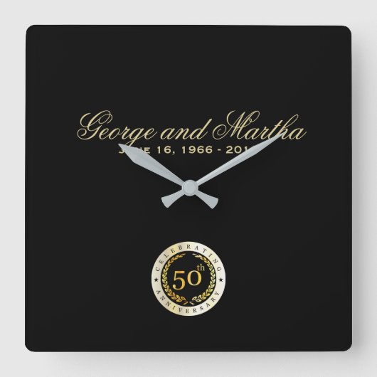Horloge Carrée Celebrating 50th Anniversary. Customizable. (Recto)