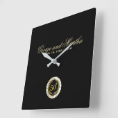 Horloge Carrée Celebrating 50th Anniversary. Customizable. (Angle)