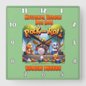 Horloge Carrée Célébration de la Secourt nationale des chiens ave (Recto)