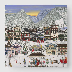 Horloge Carrée Célébration des vacances à Leavenworth