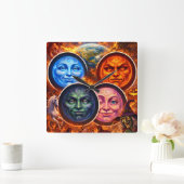 Horloge Carrée Celestial elemental ritual Gothic square fanta tea (Maison)