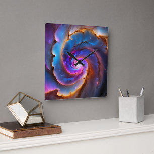 Horloge Carrée "Celestium" - Nebula et Galaxies