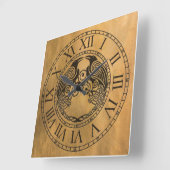 Horloge Carrée Celtic crow (Angle)